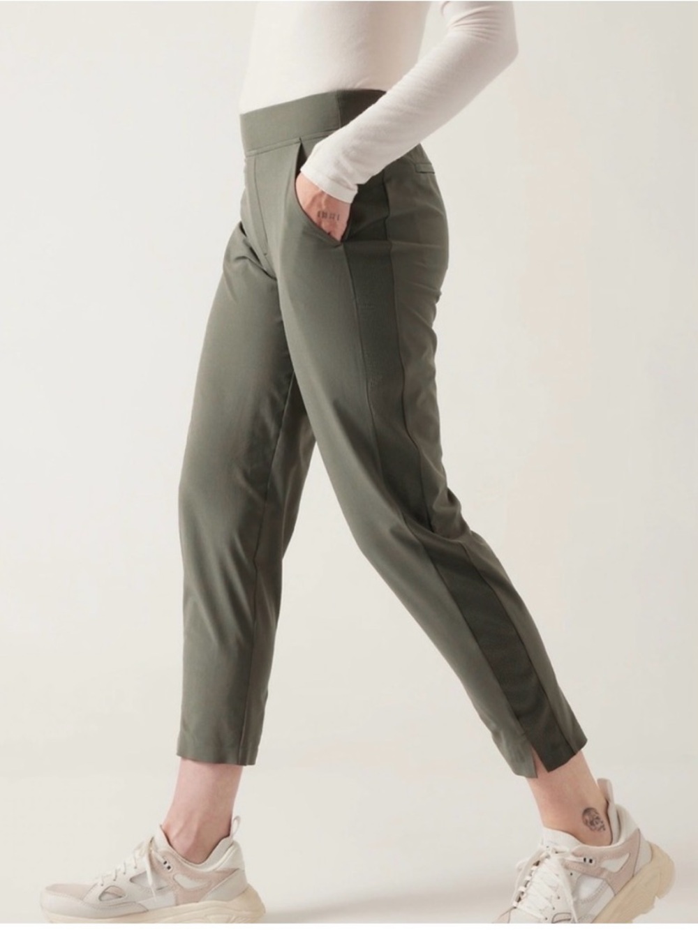 Athleta Brooklyn Ankle Pant Olive Size 0 Pull on Athletic